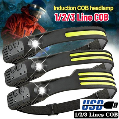 Sensor Headlamp COB Led Head Lamp Rechargeable 10 Lighting跨