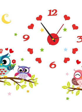 2022 Children'S Room 3D  Wall Clock Modern Home Decorati