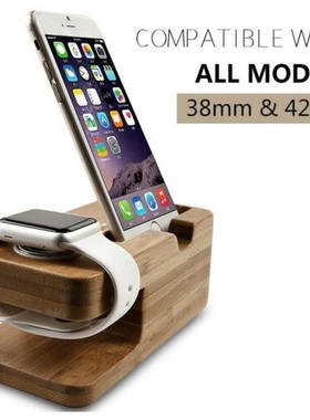 Bamboo Charging Dock Charger Holder Stand For Apple Watch i