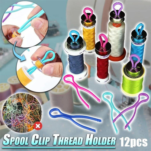 12PCS Plastic Bobbin Clip Wire Sewing Thre Spool Apparel S
