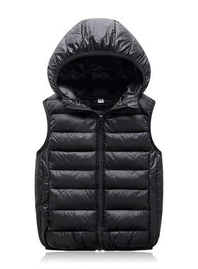 OLEKID 2022 Autumn Winter Children Vest Hooded Boy Sleeveles