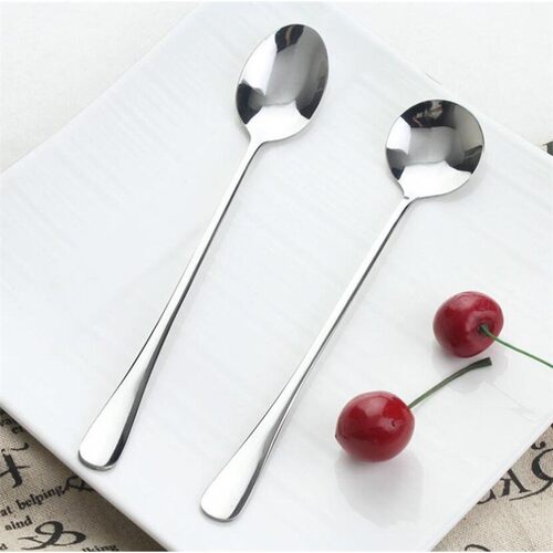 Stainless Steel Long Handle Coffee Drink Spoon Ice Cream Des