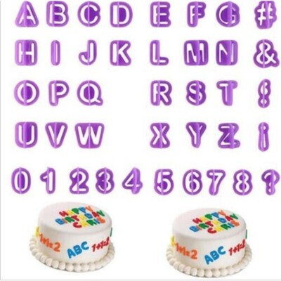 40PCs Plastic Alphabet Letter Number Fondant Cake Biscuit Ba