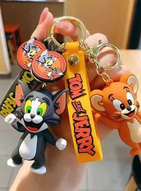 Tom and Jerry Anime Cartoon Ornament Keychain Car Key Bag Pe