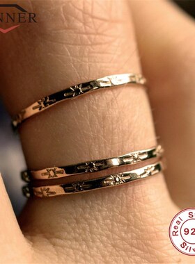 Japan and Korean Design Ins 925 sterling silver chic Rings