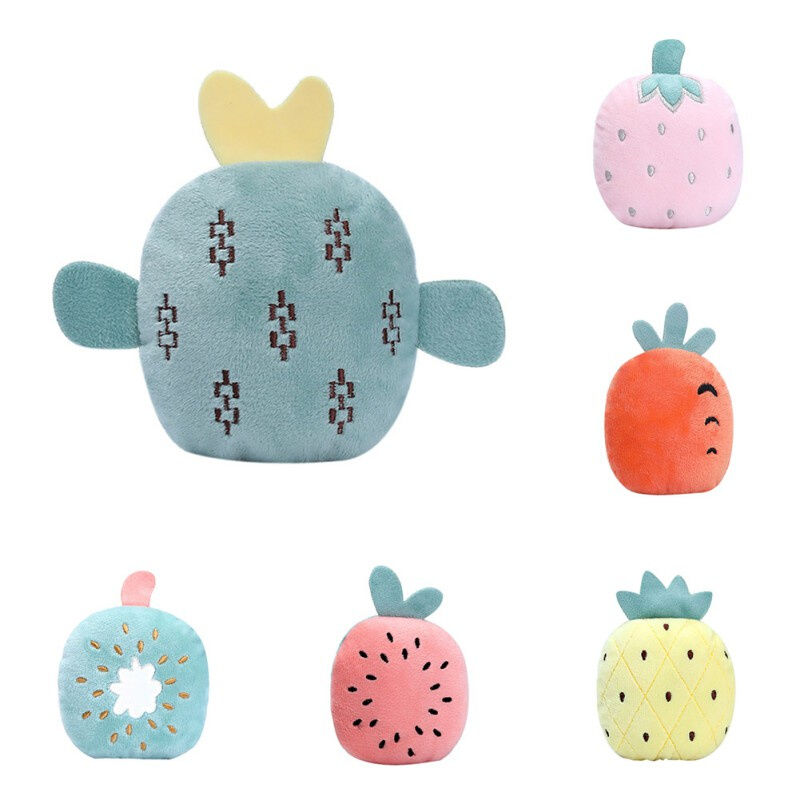 6Pcs Sounding Puppy Dog Chew Toy Fruit Vegetable Cactus Carr