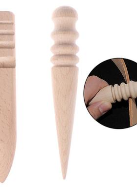 1PC Leather Polishing Rods Hardwood Handme Burnishing Rod