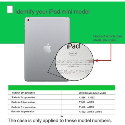 Case cover For iPad mini 1 2 3 4 5 models A1432 A1489 A1599