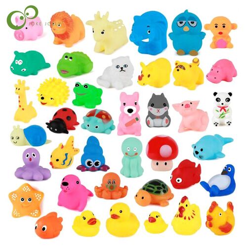 10Pcs/Set Cute Baby Bath Toys Wash Play Animals Soft Rubber