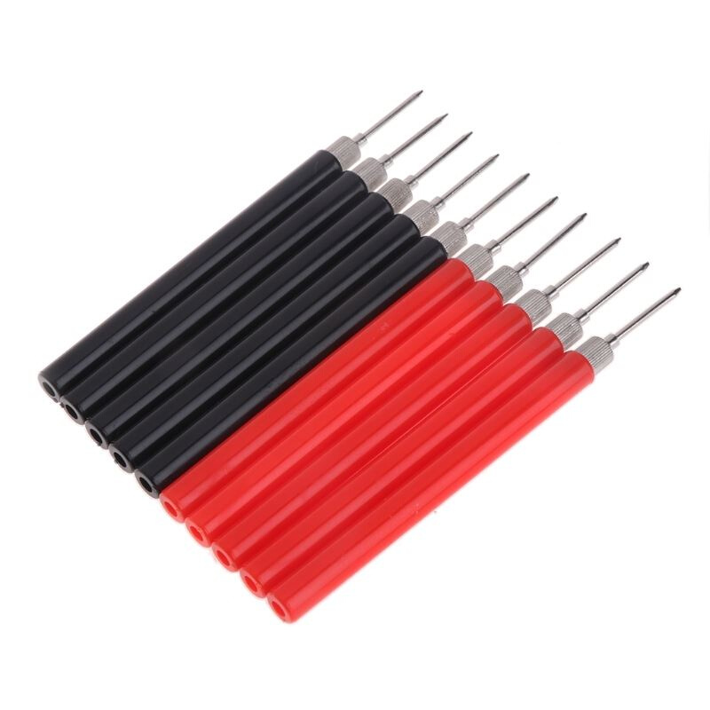 10pcs Spring Test Probe Tip Needle Insulated Test Hook Wire