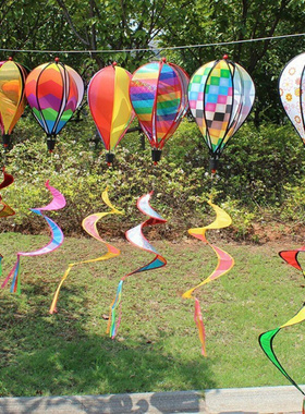 Hot Air Balloon Wind Spinner Rainbow Hanging Wind Twister跨