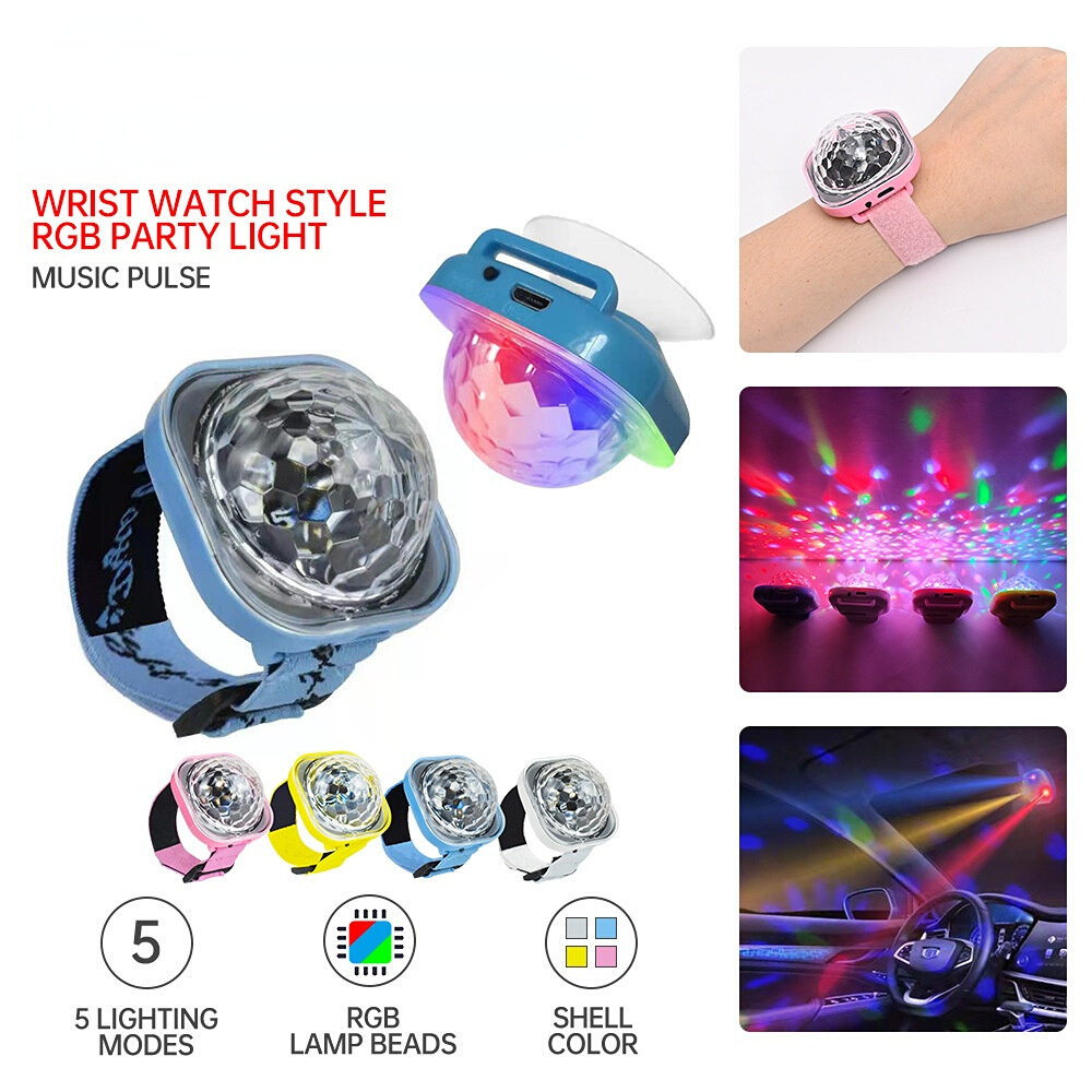 Colorful Wrist Ambiance Light Smurf Car KTV Wedding Magic