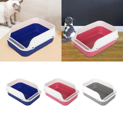Cat Litter Box Tray Cats Litter Pan Splashproof Cats Potty