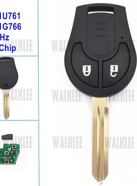 WALKLEE Remote Key Fit for Nissan 433MHz for Note March Qash