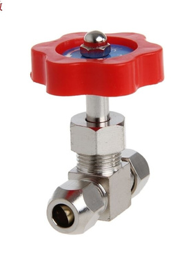 Durable Tube Nickel-Plated Brass Plug Needle Valve OD 6mm/8m