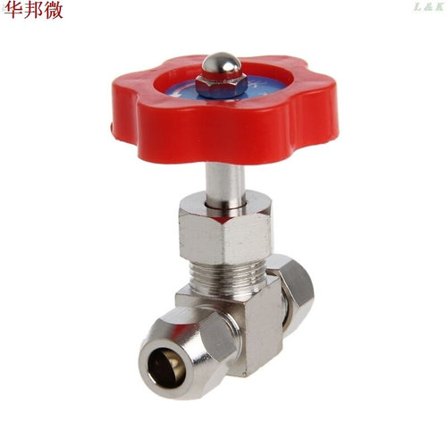 Durable Tube Nickel-Plated Brass Plug Needle Valve OD 6mm/8m