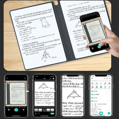 A5 Reusable Whiteboard Notebook Leather Memo Free Whiteboard