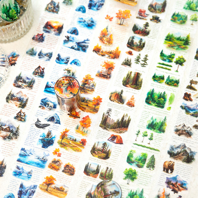 1 roll Beautiful scenery Sticker tape Junk Journaling