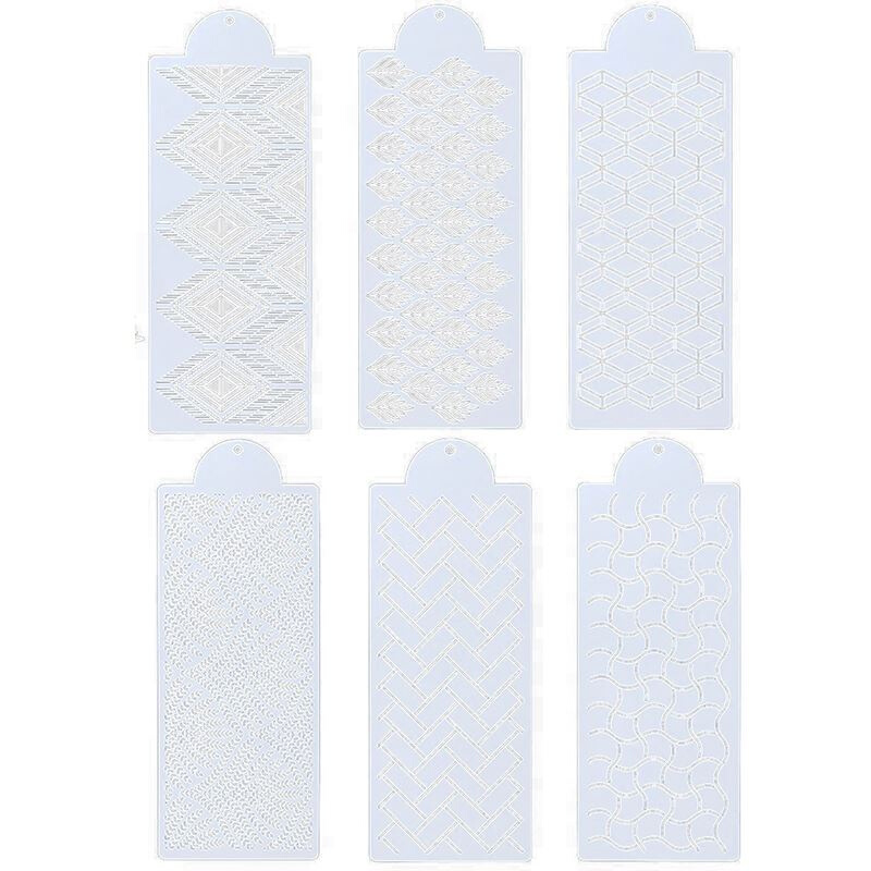 6 Plastic Cake Decorating Stencils, For Cupcakes, Cookies, W