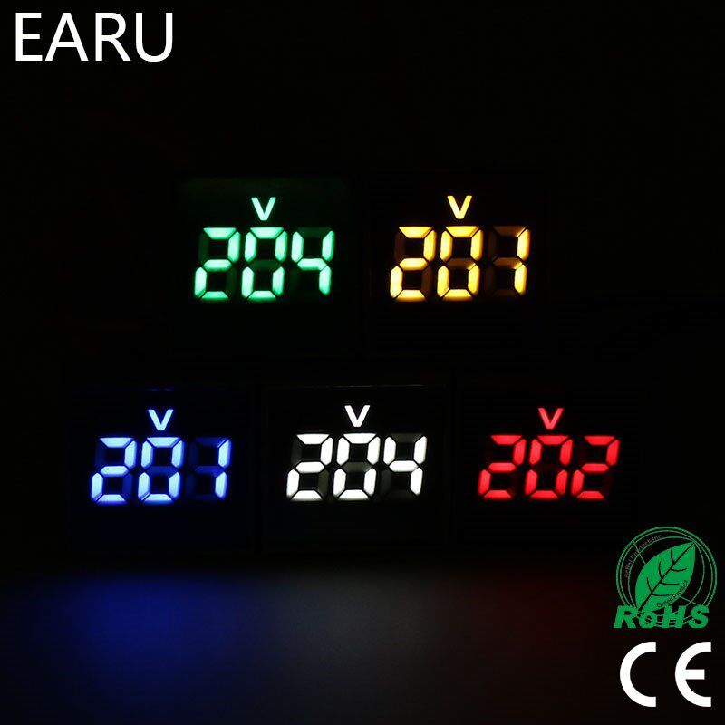 22mm Square DIY Mini Digital Voltmeter AC 12-500V Volt Volta