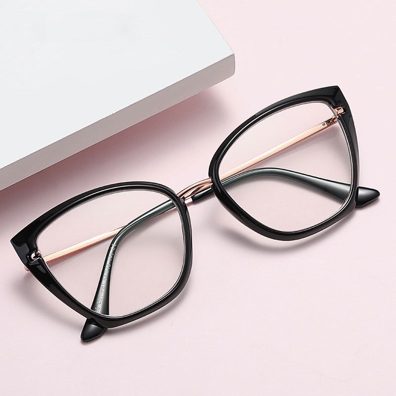 Women Cat Eye Glasses Optic Alloy  Anti-blue Lighr Eyeglasse