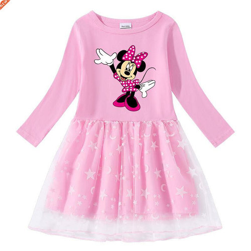 Toddler Girls Clothes Minnie Mouse Long Sleeve Mesh Princess