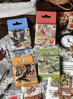 46pcs/box Spring Sparrows Box Stickers Retro Vintage Cute