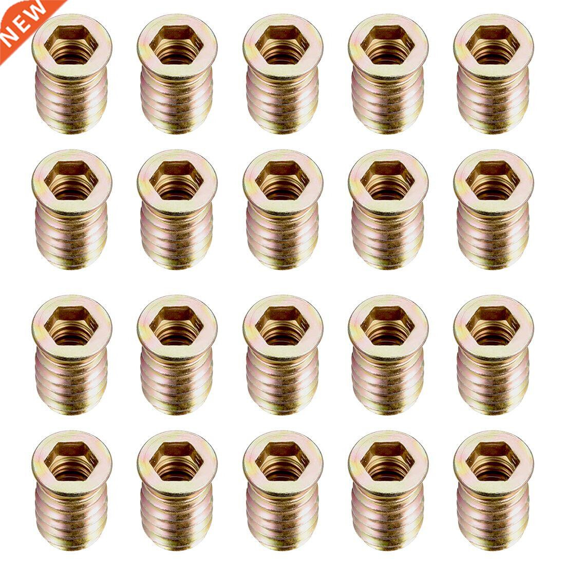 Wood Furniture M8x20mm Threaded Insert Nuts Interface Hex So