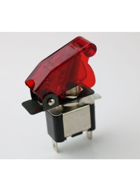 RED illuminated LED Toggle Switch With Missile Style Flick C