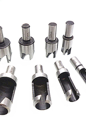 8pcs Plug Hole Cutter Set Dowel Maker Cutting 10mm Shank Dri