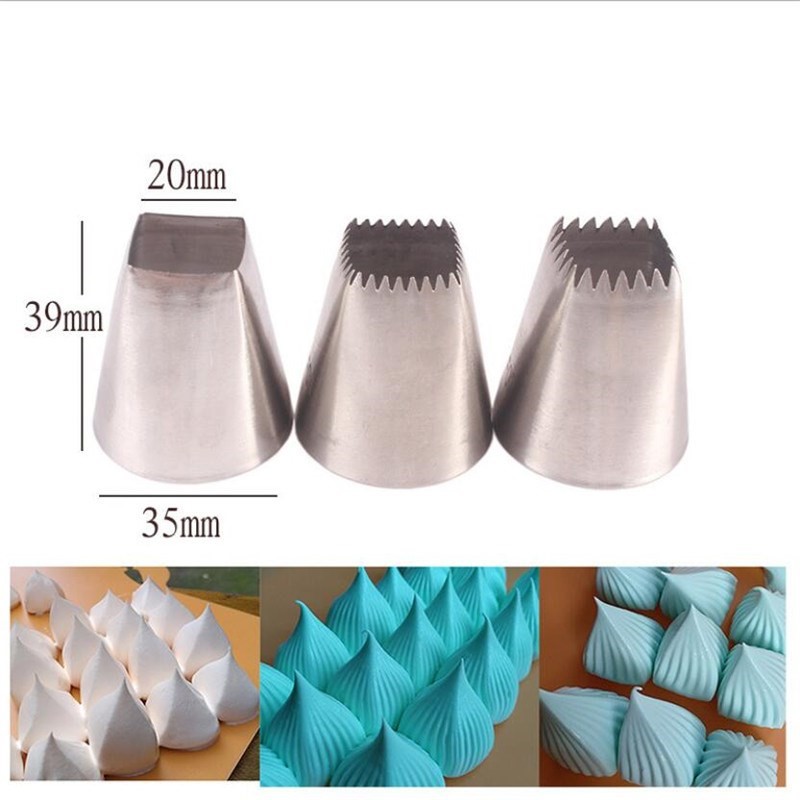 3pcs Square Cake Design Cream Tips Pastry Nozzles Pastry Ici