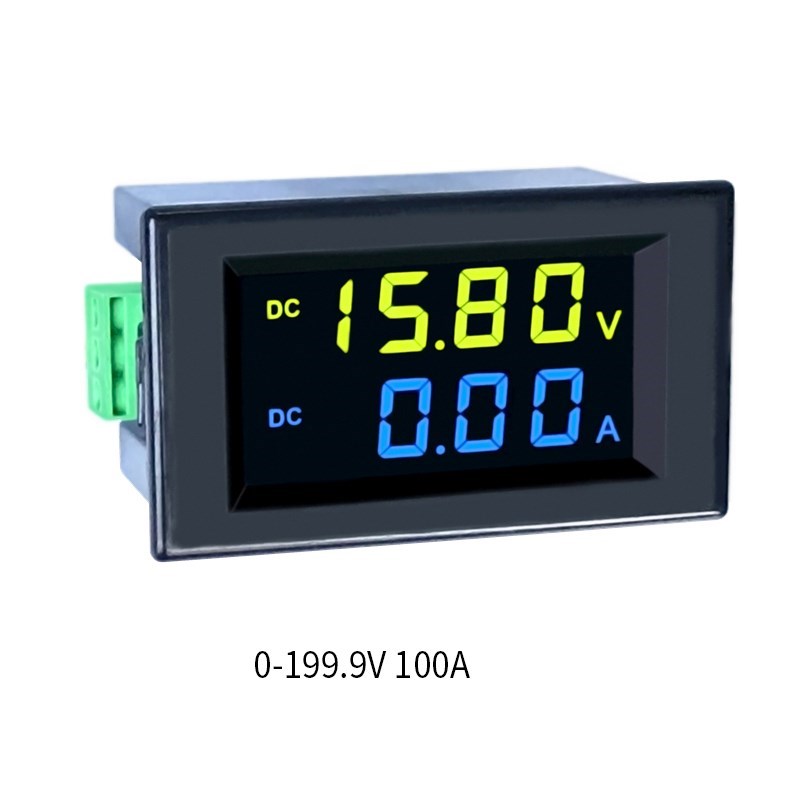 1pcs DC 0-600V  200A voltage ammeter two-color display led p