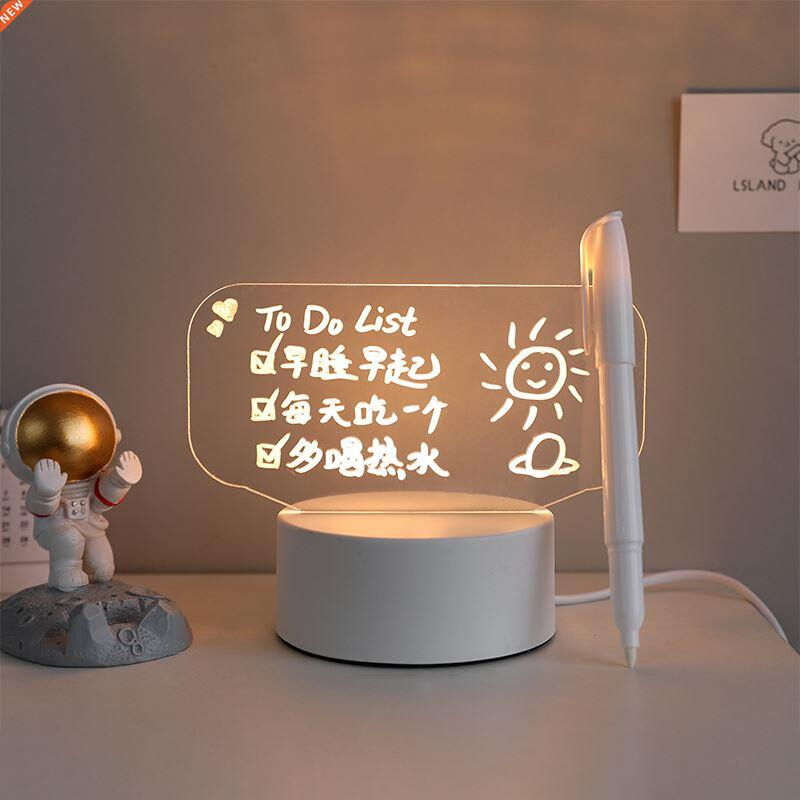 Rewritable Night Light with Message Board Girl Bedroom Sleep