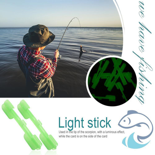 10pcs Fishing Glow Stick Clip Fluorescent Light Sticks Night