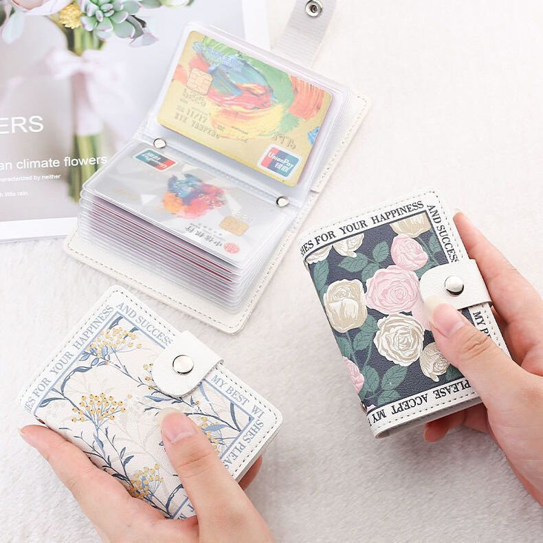 New Floral Card Bag Multiple Cards Slots ID Bank Credit Card