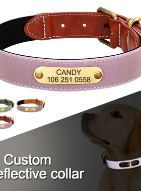 Dog Collar Personalized Engraved Dog Nameplate Collar跨境专