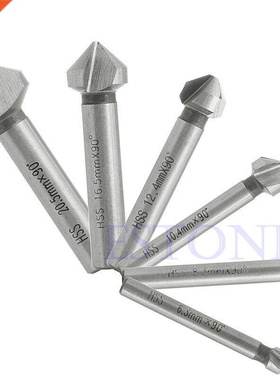 6pcs HSS 3 Flute 90Countersink Chamfer Cutter End Mill Milli