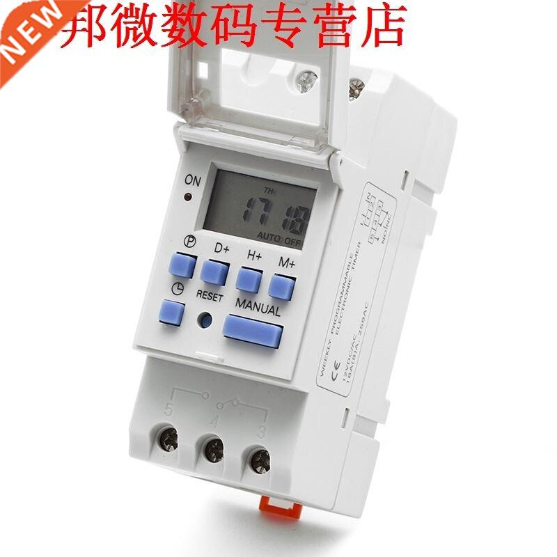 DIN Rail Time Relay Switch LCD Power Programmable Timer DC 1
