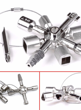 10 In 1 Cross Key Multifunctional Plumber Key Triangle Wrenc