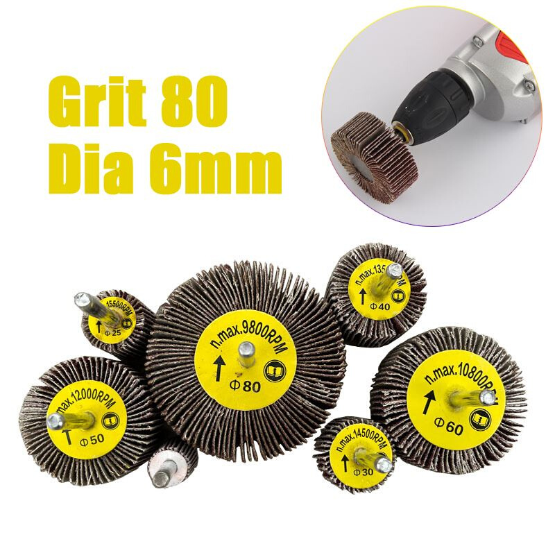 Dia 80# 10Pcs 6mm Dremel Accessories Rotary Tool Grinding Bu