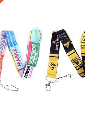Warning Sign Lanyards Cool Neck Strap Phone Keys ID Card Hol