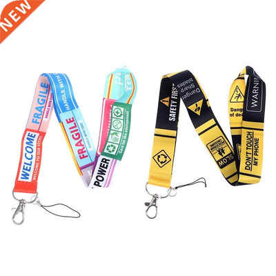 Warning Sign Lanyards Cool Neck Strap Phone Keys ID Card Hol