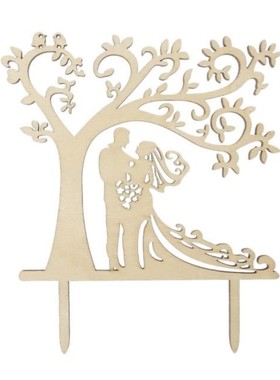 Personalised Rustic Wooden Wedding Cake Topper Mr & Mrs Silh