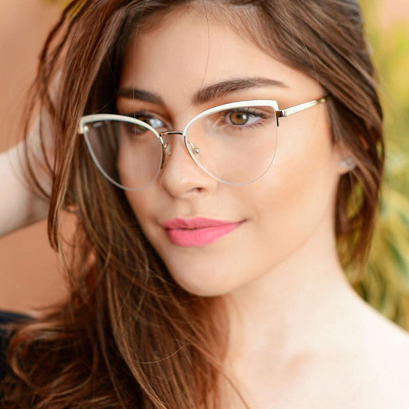 Vintage Cat Eye Anti-blue Light Metal Glasses Frames Optical