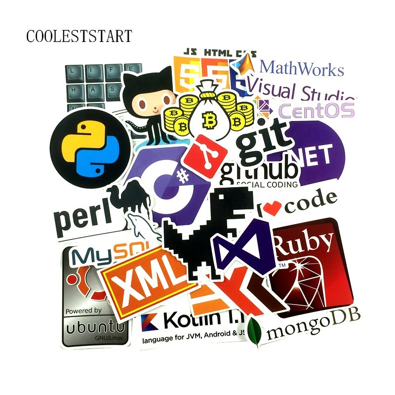 72Pcs/pack Programmer Stickers Hacker Stickers For Laptop A