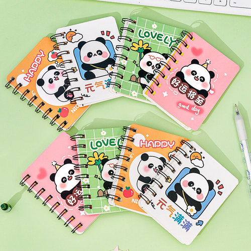 Kawaii Chubby Panda Cartoon A7 Coil Notebook 80 Pages Pocket