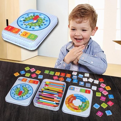 Wooden Stick Magnetic Card Math Learning Count Game Puzzle E