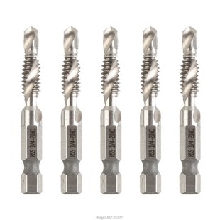 Shank HSS Hand 6.35mm Tools 5Pcs Dril Composite Hex 20NC