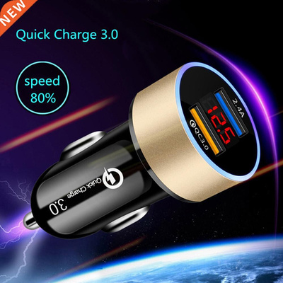 Dual USB Car Charger for iPhone XR XS Max Xiaomi Samsung Qui
