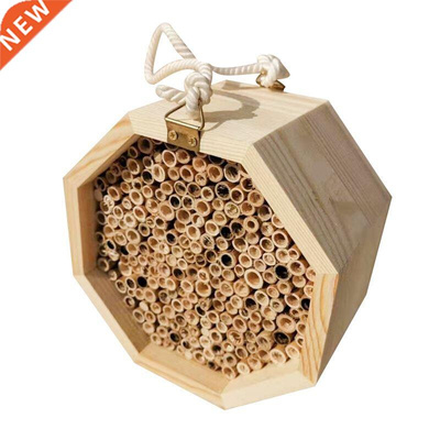 Handmade Natural Bamboo Bee Hive Mason Bee House Attracts Pe